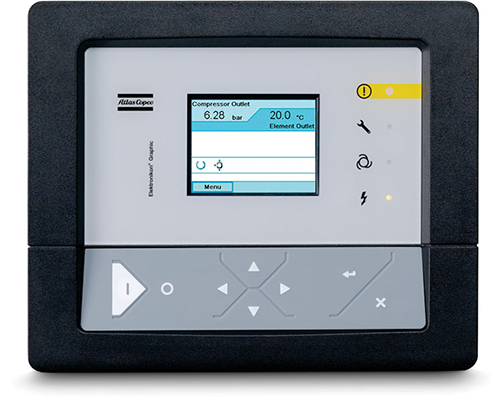 Controlador do compressor Elektronikon Graphic com visor colorido de alta definição